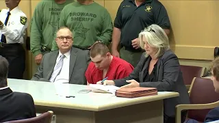 Nikolas Cruz in court during hearing about release of shooter's confession