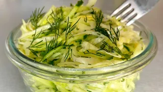 I eat this cucumber cabbage salad for dinner every day and lose weight without dieting!