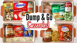 DUMP & GO CASSEROLES | 5 Super Quick & EASY Casserole Dinner Recipes! | Julia Pacheco