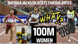 Sherika Jackson defeats Fraser-Pryce  |100m @Brussels  Diamond League #diamondleague #sports #track
