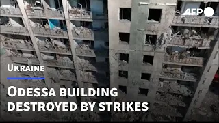 Building in Odessa region destroyed by strikes that killed 21 | AFP