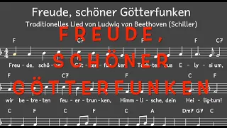 Lied: Freude, schöner Götterfunken (Klassik / Melodie, Akkorde, Noten,Text)