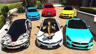 GTA 5 - Stealing Super Luxury BMW Cars with Michael! | (Real Life Cars)