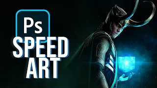 LOKI and the TESSERACT - Photoshop Speed-Art