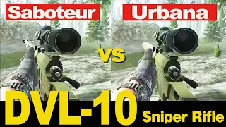 [EFT] DVL-10 Saboteur vs DVL-10 Urbana, sniper rifle sound comparison - Escape from Tarkov　射撃音比較