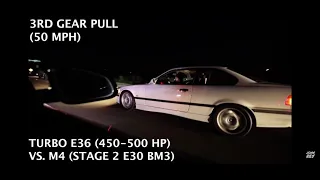 MY BMW M4 VS. TURBO BMW E36 (CAMARO SS,  CAMARO ZL1, MUSTANG 5.0, DODGE CHARGER)