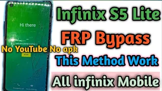 Infinix S5 lite (x652b) Frp Bypass Without Pc | No YouTube/No apk | 100 working method