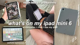 WHAT’S ON MY IPAD MINI 6 🫶🏻🍓 accessory unboxing + aesthetic home screen + productivity apps