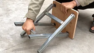 DIY - Great Craftsman's Ideas // How to Make a Smart Folding Chair // Metal Smart Folding Utensils !