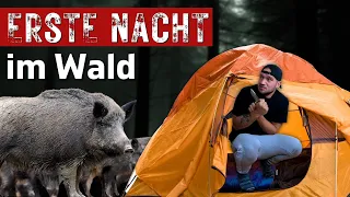 Meine ERSTE NACHT im WALD war der HORROR | Tier läuft gegen mein Zelt | survyve