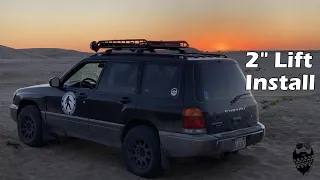 2" Subaru Forester lift kit install, Building a budget Overlander.