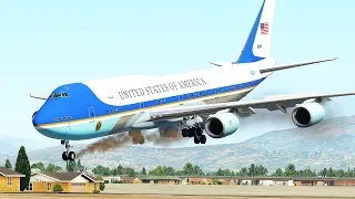 Boeing VC-25 (B747) Emergency Landing | X-Plane 11