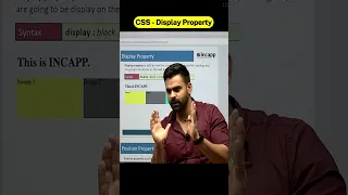 CSS - Display Property || #incapp #rahulchauhansir #shorts #coding #incappthecodinginstitute