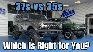 Stock SASQUATCH Bronco on 35s vs 3” Lifted SASQUATCH Bronco on 37s