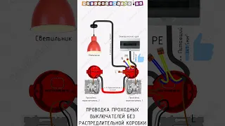 💡 Проводка проходных выключателей (переключателей) без распределительной коробки 📍