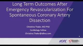 Long Term Outcomes After Emergency Revascularization For Spontaneous Coronary Artery Dissection