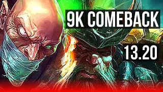 SINGED vs GANGPLANK (TOP) | Comeback, 11/3/20, 1.6M mastery, Legendary | KR Diamond | 13.20