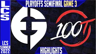 EG vs 100 Highlights Game 3 | LCS Playoffs Semi final Summer 2022 | Evil Geniuses vs 100 Thieves G3