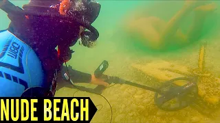 Germany's NUDE BEACHES!! UNDERWATER Metal Detected!!