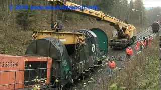 Zugunglück - Bergung einer Lok mit Eisenbahndrehkran - Teil 1