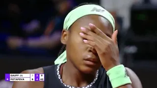 Coco Gauff yells at Father during emotional loss Vs Anastasia Potapova