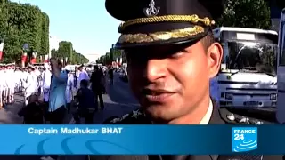 Indian army open the military march down the Champs Elysees