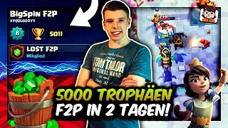 5000 TROPHÄEN in 3 TAGEN - ERSTER PLATZ im NEUEN F2P PROJEKT?! | Clash Royale Deutsch