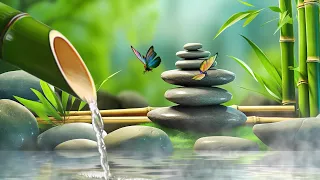 Relaxing Music for Stress Relief with Bird Sound, Relaxing Piano, Bamboo Water Fountain, Spa, BGM