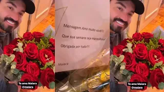 FERNANDO GANHANDO UM BUQUÊ DE ROSAS DA MAIARA 28/07/2022 #maiara #mafe #casalmafe #fernando