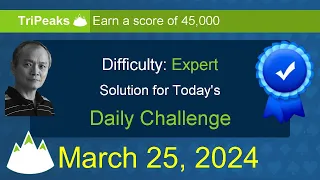 Microsoft Solitaire Collection: TriPeaks - Expert - March 25, 2024