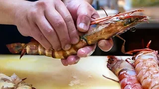 Japanese Street Food - GIANT TIGER SHRIMP Spicy Chili Prawns Japan Seafood