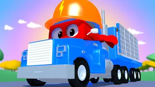 Carl der Super Truck - Der Solarzellenlastwagen - Autopolis 🚒 Lastwagen Zeichentrickfilme für Kinder