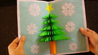 3D  Pop up Card With Christmas Tree 5- DIY  Xmas Paper  Craft