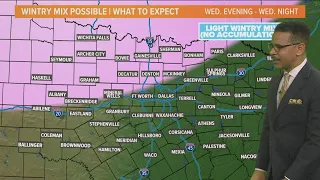 Weather forecast: Wintry mix possible Wednesday for northern area of D-FW