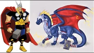 Superheroes Characters As Dragons