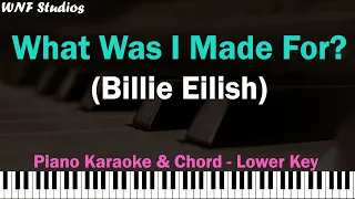 Billie Eilish - What Was I Made For? (Karaoke Lower Key & Chord Tutorial)