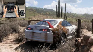 Abandoned Toyota Supra Drift Rebuild | Forza Horizon 5 Steering Wheel(Manual Shifter) Gameplay