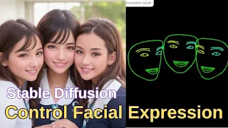 Controlling facial expression by using Stable Diffusion ControlNet