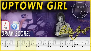 Uptown Girl - Billy Joel | DRUM SCORE Sheet Music Play-Along | DRUMSCRIBE