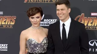 Scarlett Johansson and Colin Jost “Avengers: Infinity War” World Premiere Purple Carpet