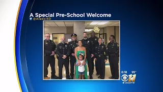 Fallen Officer's Daughter Welcomed To Preschool By Dallas Police