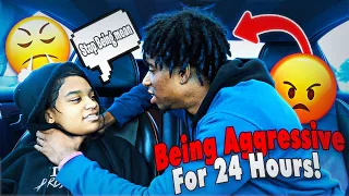 BEING AGGRESSIVE TO MY GIRLFRIEND FOR 24 HOURS PRANK! *SHE CRIED*