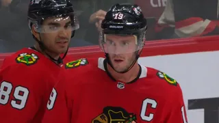 Jonathan Toews Spears Calen Addison Behind The Play