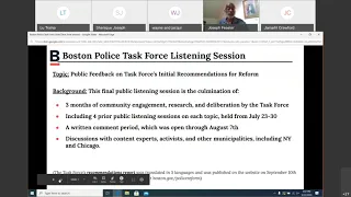 Feedback on Initial Recommendations: Boston Police Task Force Community Listening Session