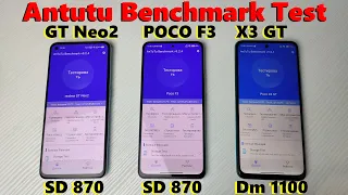 REALME GT NEO 2 vs POCO F3 vs POCO X3 GT Antutu Benchmark Score Test