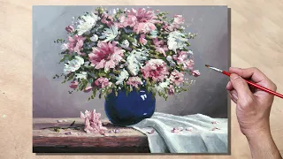 Acrylic Painting Bouquet of Flowers