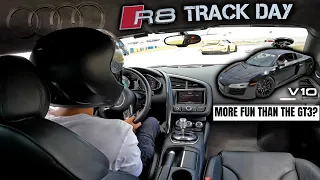 He Almost CRASHED ON THE TRACK to prove that the Audi R8 V10 Is MORE FUN than a GT3... is it?