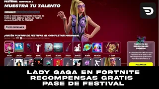 LADY GAGA YA EN FORTNITE-RECOMPENSAS GRATIS, PASE MUSICAL Y MÁS