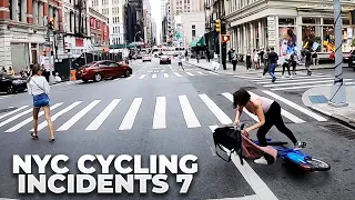 NYC Cycling Incidents Compilation 7 - Road rage, Jaywalking, Unattended Kids, Horse Pee, Close Calls