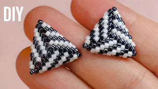 Beading Earring /Stylish & elegant two dimensional triangular earring/ DIY